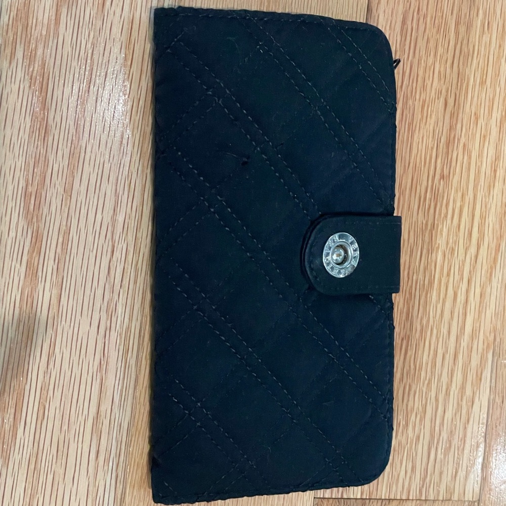 Vera Bradley Black Quilted Wallet Sophisticated Design